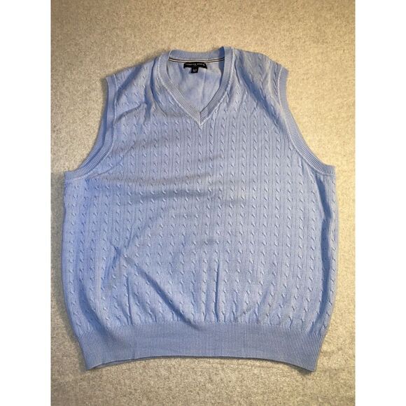 Tommy Hilfiger Other - Tommy‎ Hilfiger Sleeveless V-Neck Golf Sweater Vest Men's XL Lt Blue Cable Knit